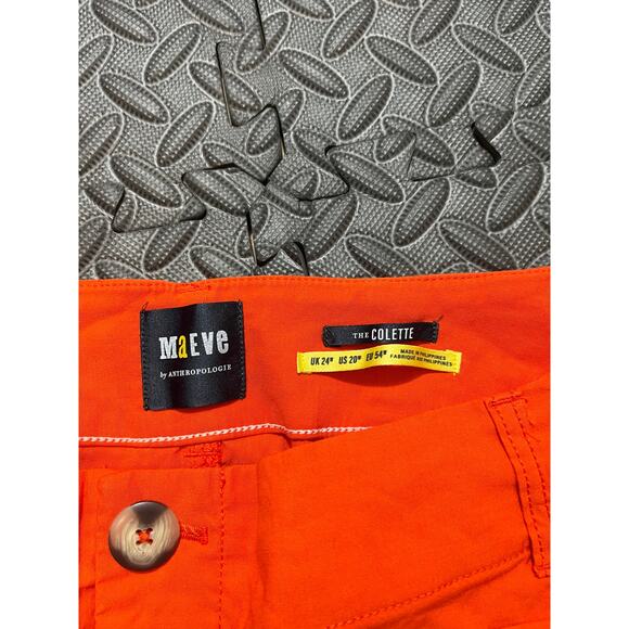 Maeve Pants Women's 20W Orange The Colette High Rise Wide Leg Linen Anthro - Picture 2 of 8